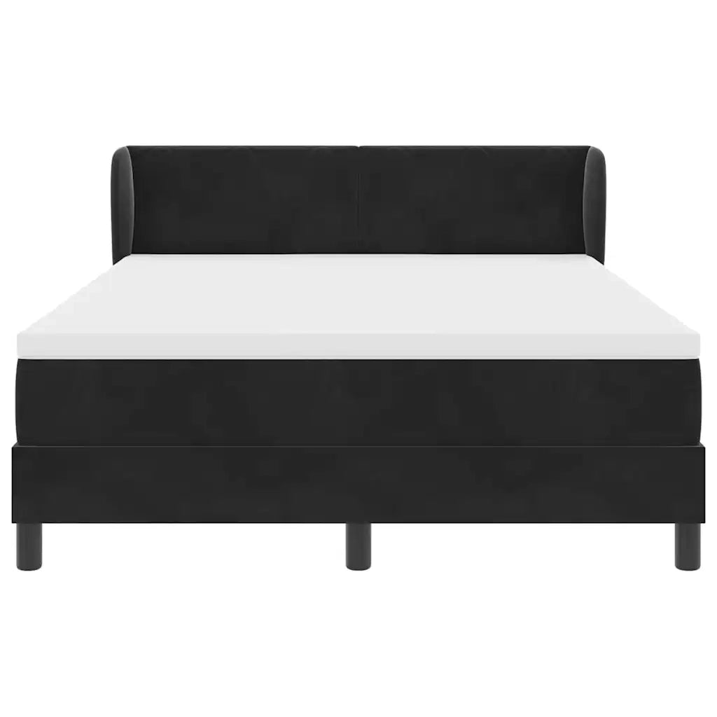 Letto a molle con materasso Nero 160 x 200 cm Velluto 3340450