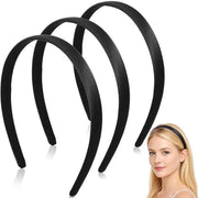 Cinture per capelli 3 pezzi - Cintura per capelli nera a seta - Antiscivolo - Cintura per capelli larga - Donna/ Ragazza - Sicura e comoda