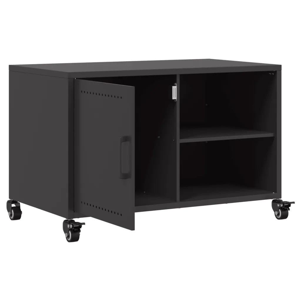Mobile TV Nero 68x39x43,5 cm in Acciaio