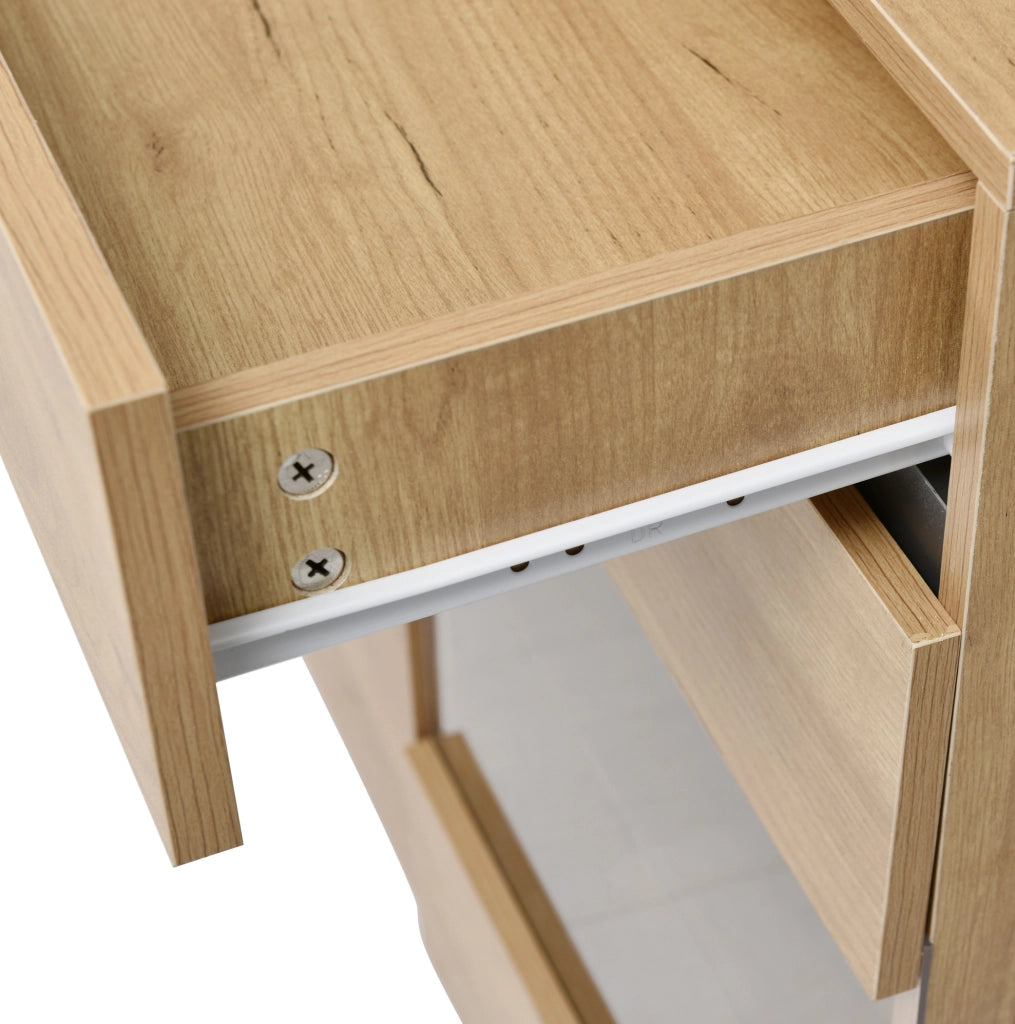 Credenza LED rovere con 3 armadi e 3 cassetti