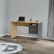 Scrivania con 2 cassetti Paco3 125x51,6x75,5H colore rovere e antracite
