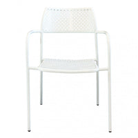 Sedia da Giardino Windsor Impilabile 56x56x78 h cm in Acciaio Bianco