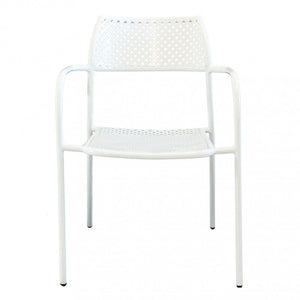 Sedia da Giardino Windsor Impilabile 56x56x78 h cm in Acciaio Bianco