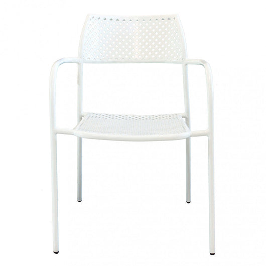 Sedia da Giardino Windsor Impilabile 56x56x78 h cm in Acciaio Bianco