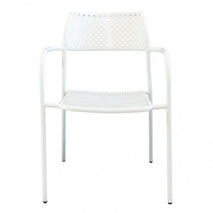 Sedia da Giardino Windsor Impilabile 56x56x78 h cm in Acciaio Bianco