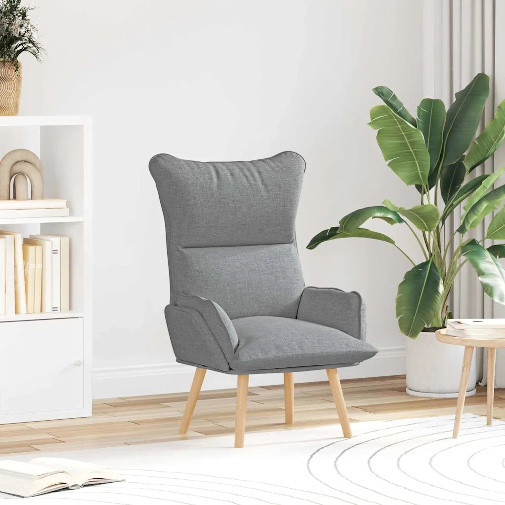 Poltrona | Sedia Relax Grigio chiaro 69 x 74 x 93 cm Tessuto e compensato