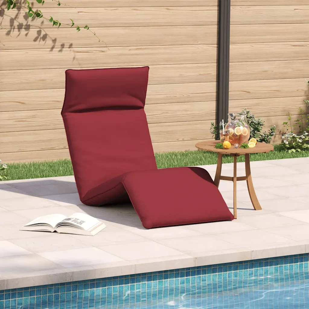vidaXL Lettino Pieghevole Rosso Vino 175x54x8,5 cm in Tessuto Oxford