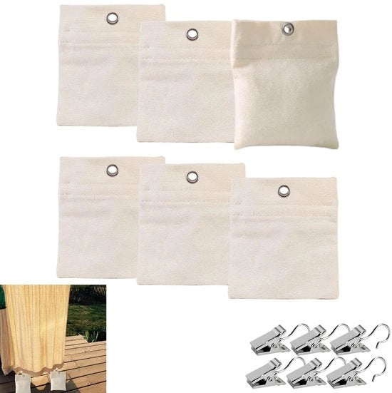 Set di 6 pesi esterni – Sacchi di sabbia resistenti all'acqua per tende, ombrelloni, tende da sole e tovagliati da tavola – Pesi esterni pratici per giardino, terrazza e cabana