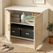 Serafinito, Armadio Multiuso 2 Ante un Ripiano Made in Italy, 90x66h cm Marrone Rovere