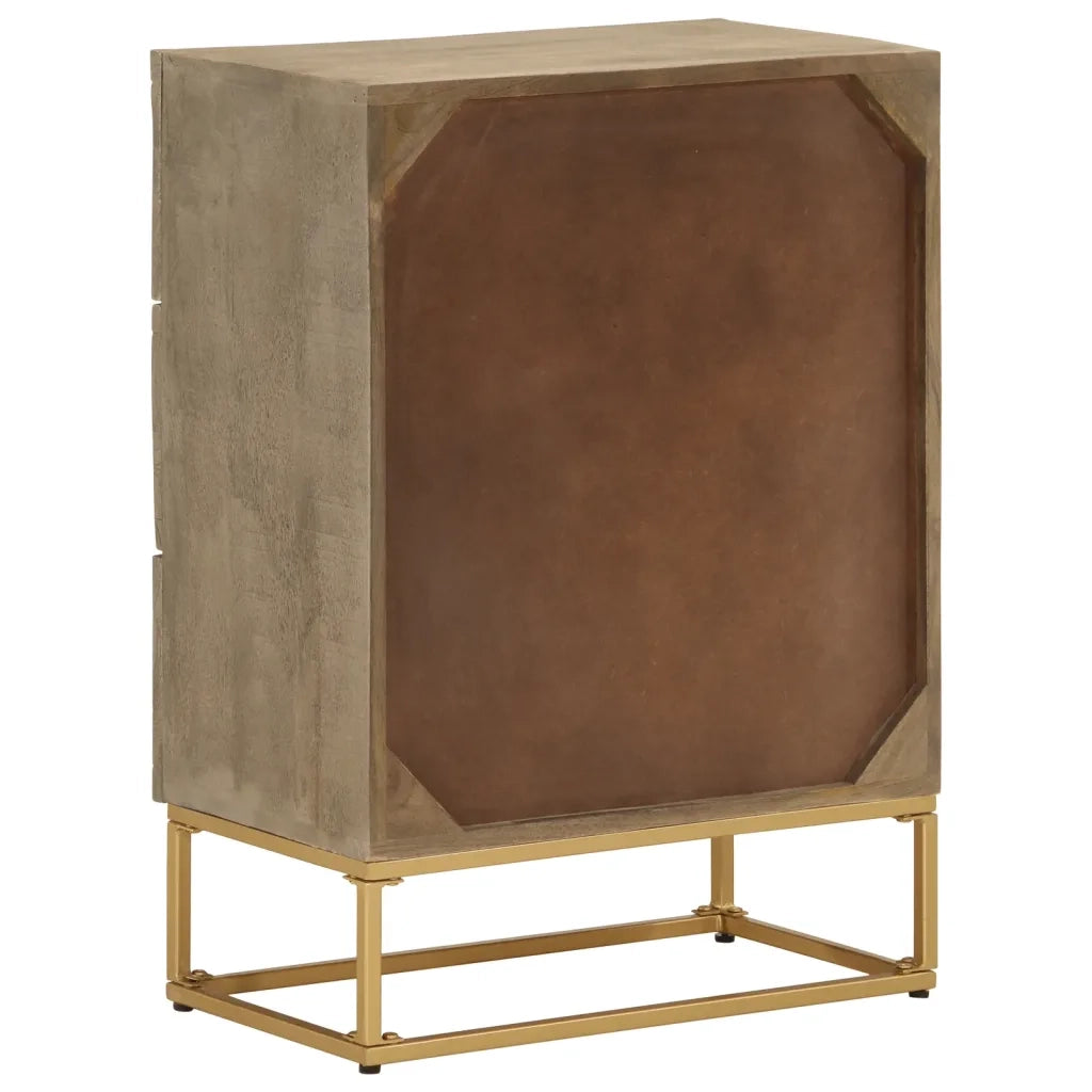 vidaXL Cassettiera 55x30x76 cm in Legno Massello di Mango e Ferro