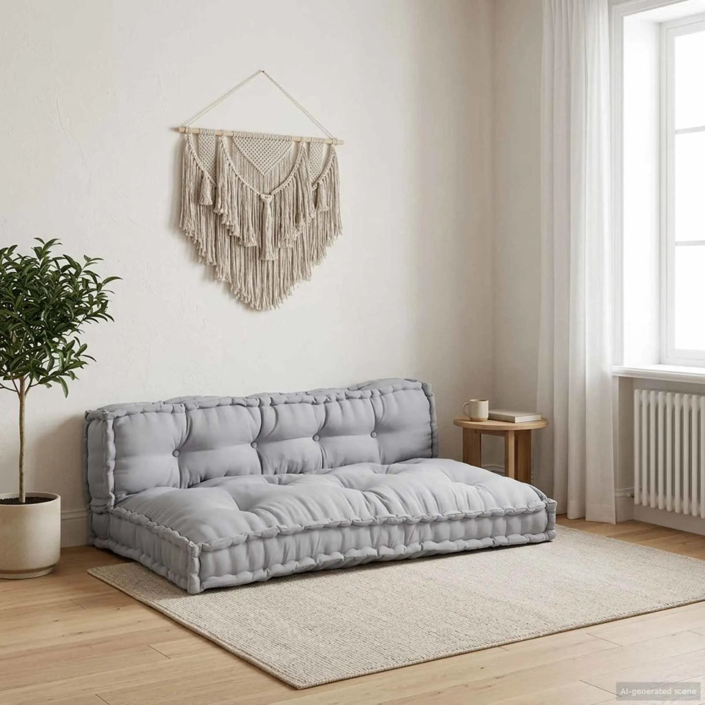 Cuscino per Divano Pallet 2 pcs Grigio 120 x 80 x 38 cm Tessuto 4019099