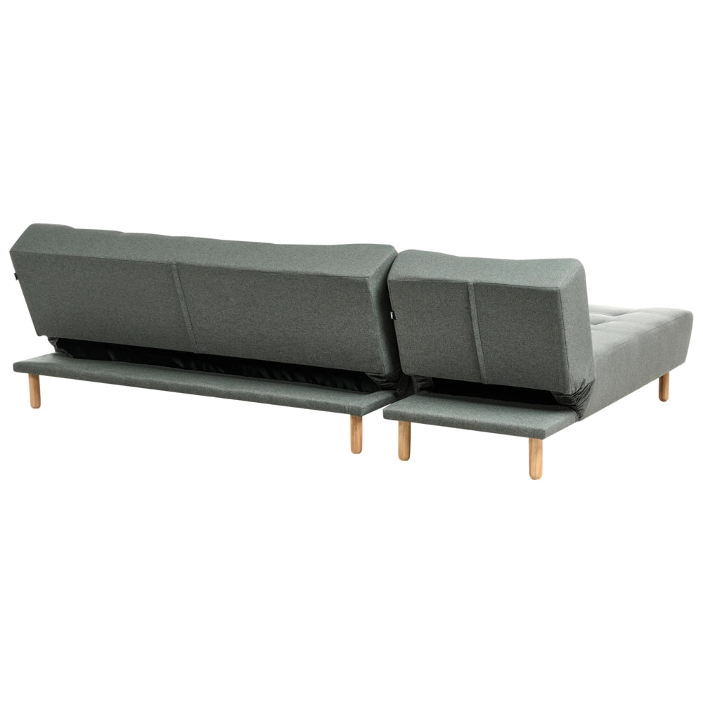Divano letto angolare modulare 4 posti Chaise Longue reclinabile Verde versione destra