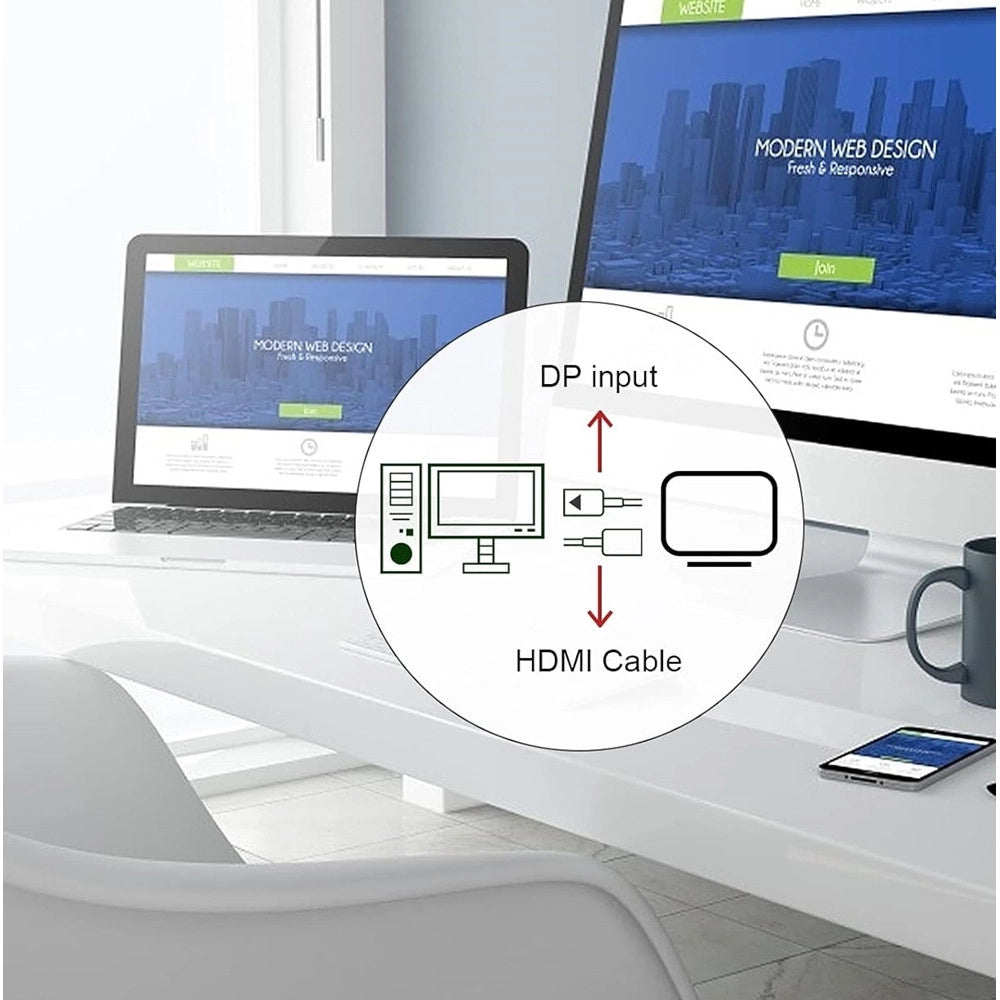 Trade Shop - Convertitore Video Audio Adattatore Displayport Maschio A Hdmi Femmina Cdp-hdmi -