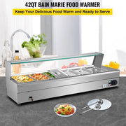 Bain Marie per Catering - inclusi 6 contenitori da 8 Litri - rubinetto di scarico
