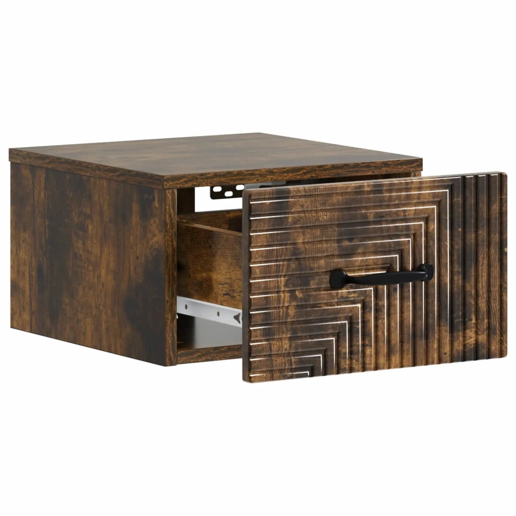 Mobiletto da notte a muro 2 pcs Rovere Fumo 34,5 x 33 x 20 cm 898606