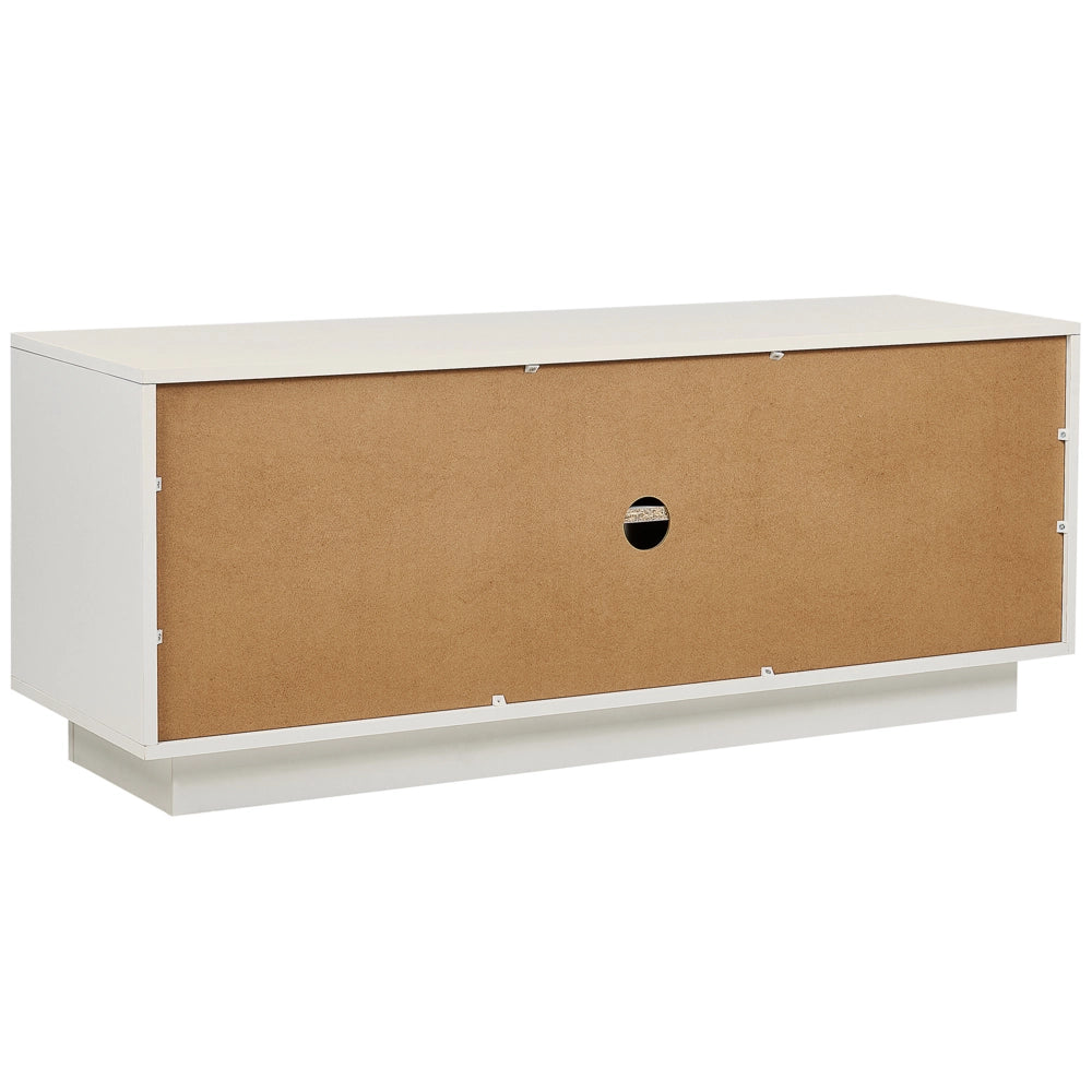 Credenza a 3 ante in legno bianco di manifattura con maniglie a foro frontale in rattan Armadio Soggiorno Camera da letto Stile Boho