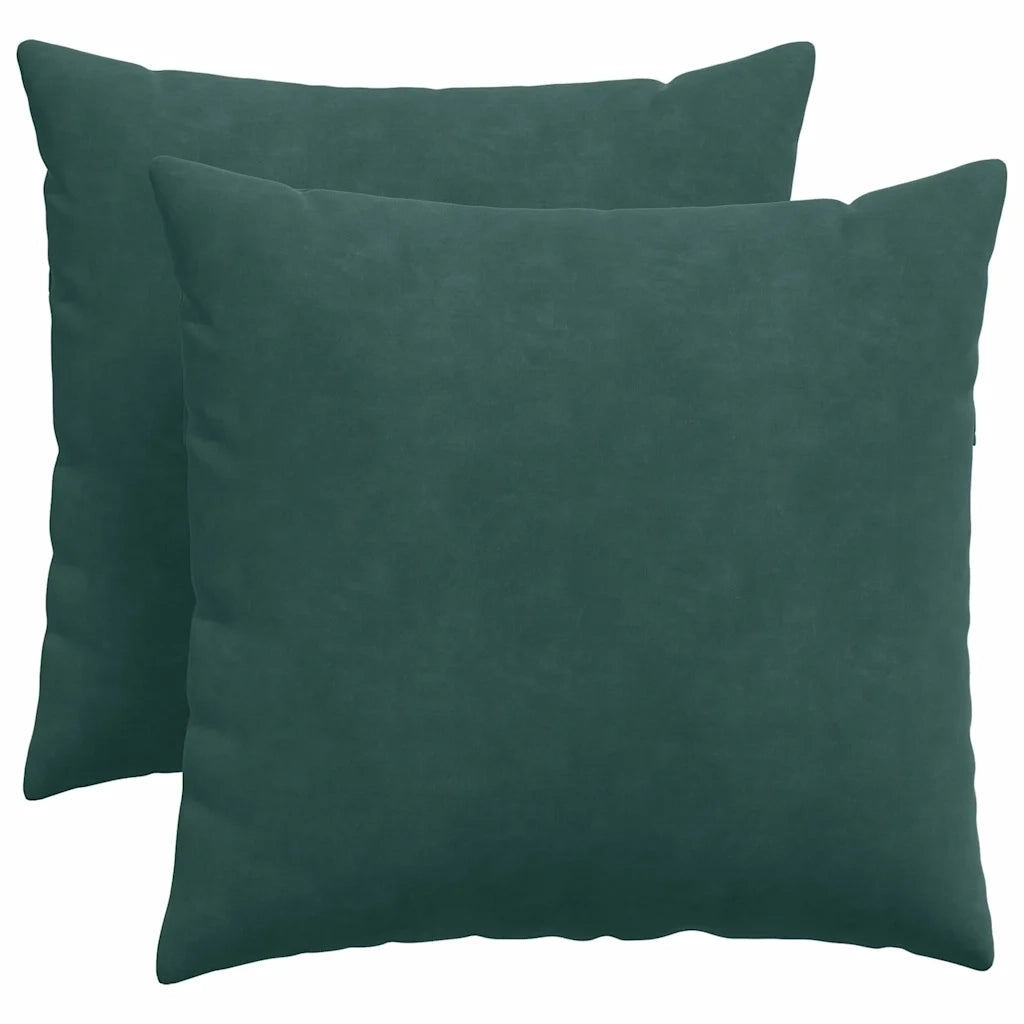Cuscini da Divano 2 pcs Verde Scuro 50 x 50 cm Tessuto in Cords