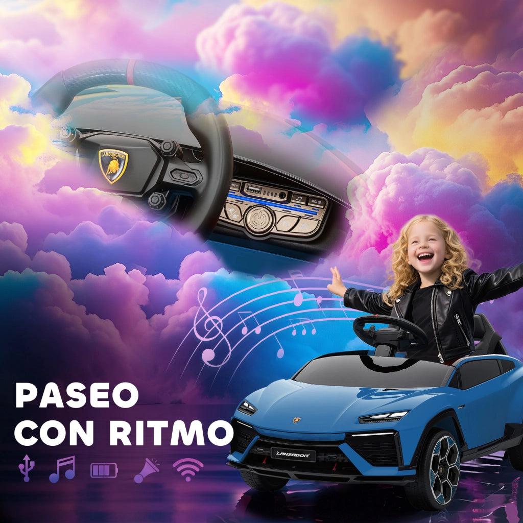 Auto Elettrica per Bambini Lamborghini ¨C Minimal ¨C Blu, Telecomando, 12V