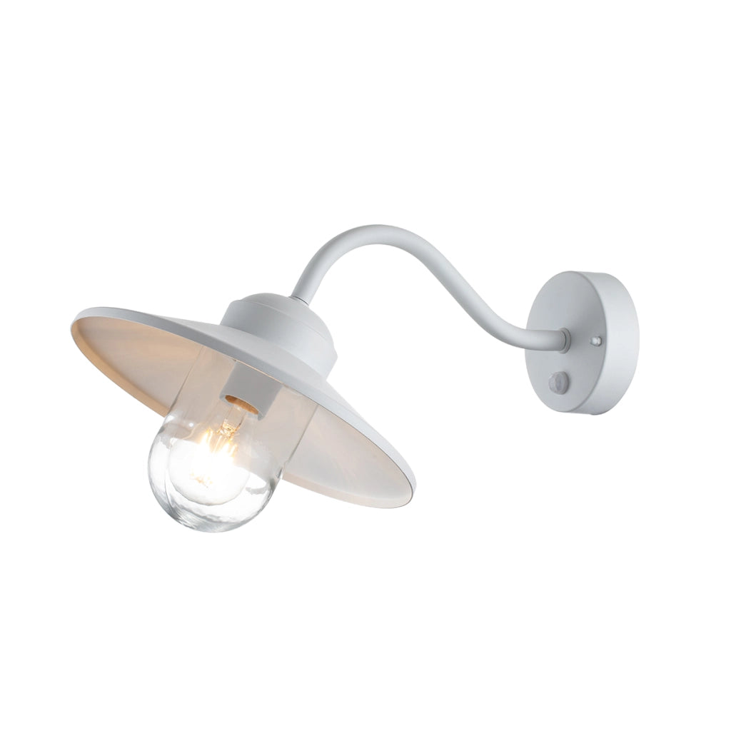 Applique esterna con sensore bianca E27 60W Klampenborg