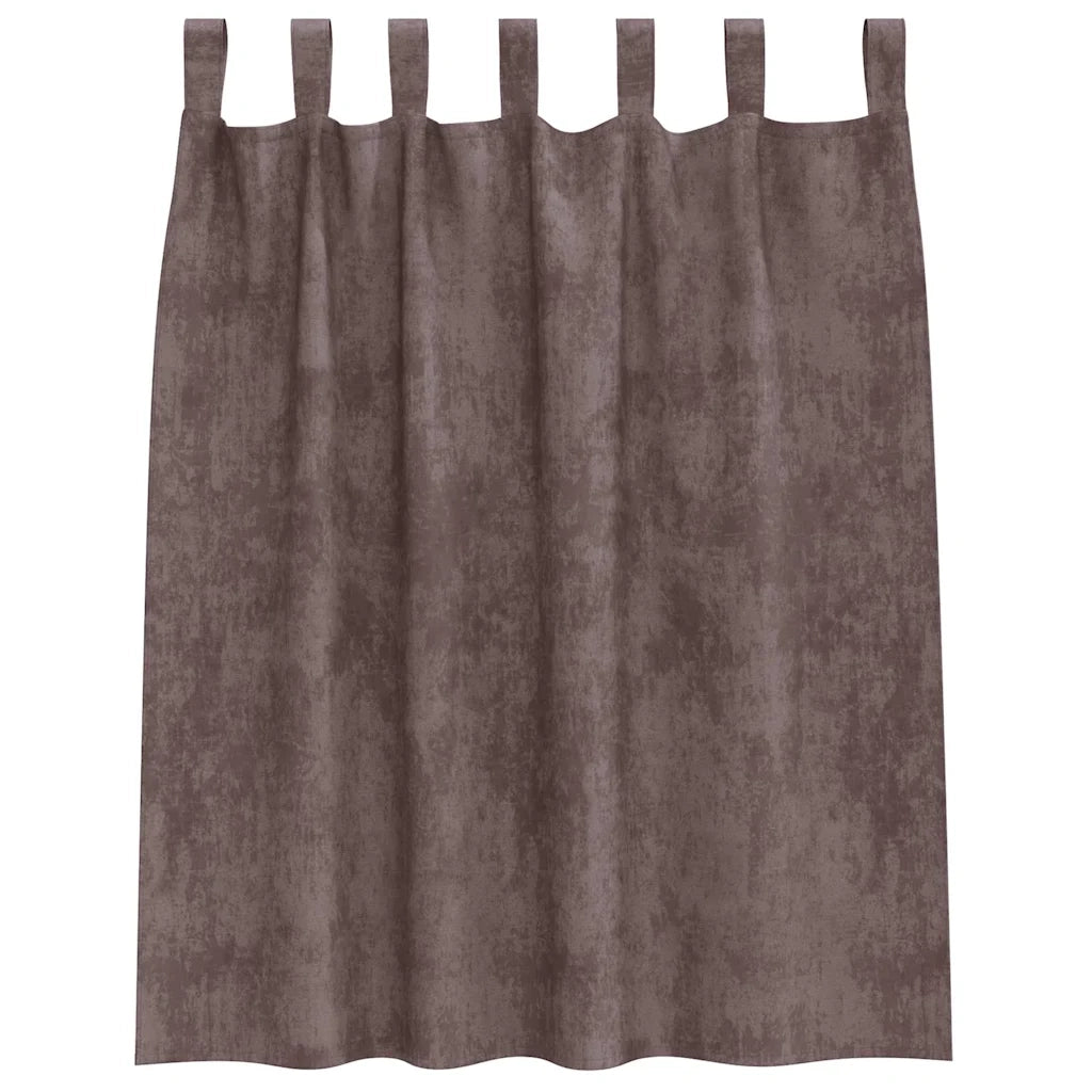 Tende in Velluto con tende 2 pcs Marrone 140 x 140 cm Velluto 4107728