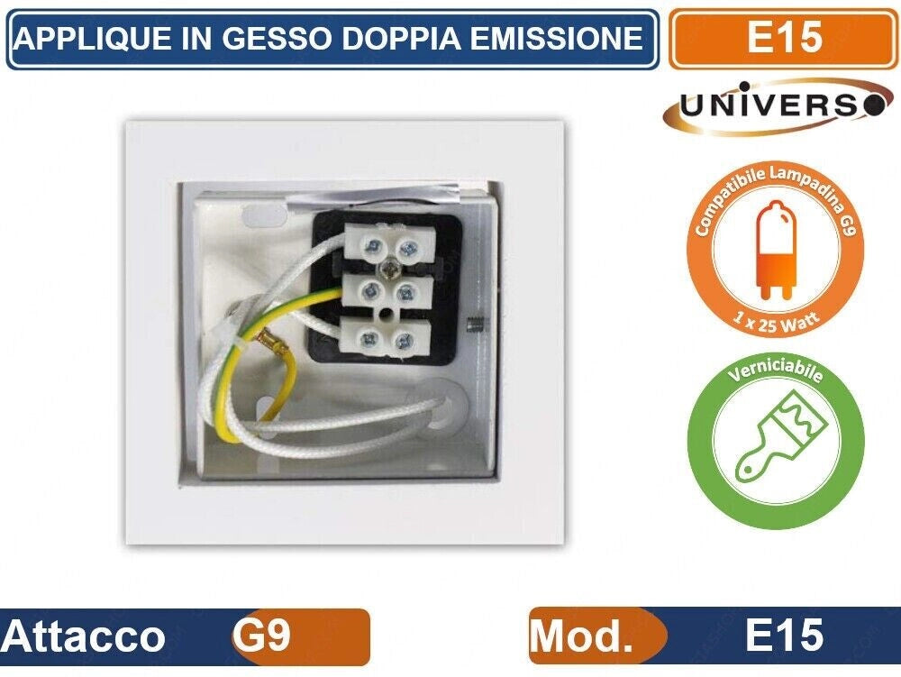 Applique in gesso dal design moderno con forma di cubo attacco per lampadine G9
