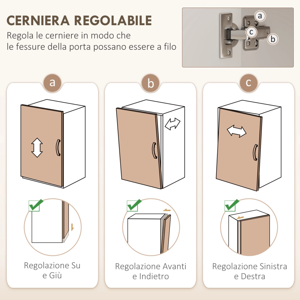 Mobiletto per Microonde ¨C zephmum ¨C Legno, Bianco, 60x40x131 cm
