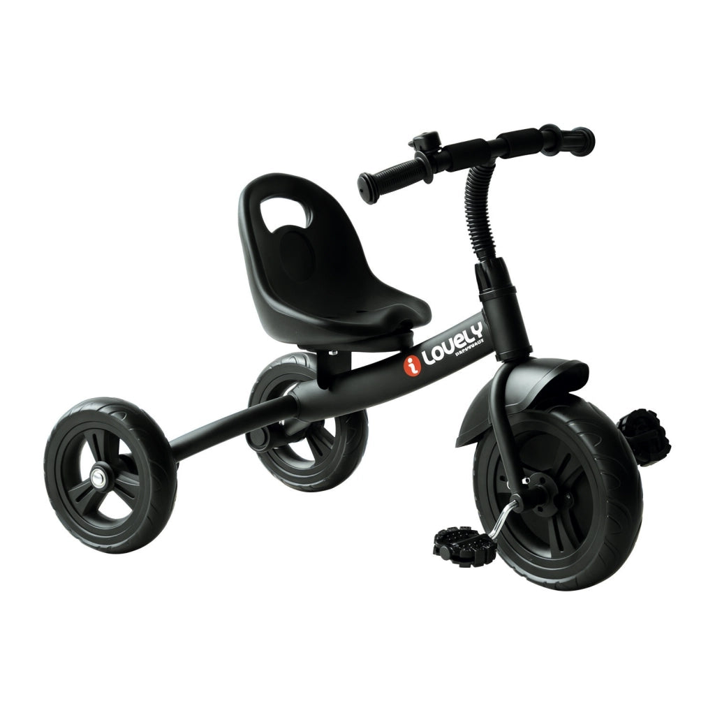 Triciclo per Bambini con Campanello e Parafango ¨C Zephmum ¨C Nero 79x50.5x58cm