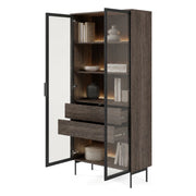 Mobile Espositore Lafafasa, Vetrina 4 Ripiani, 92x39x195h cm Marrone Noce