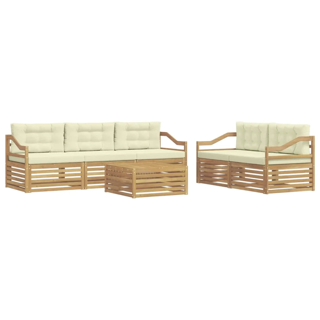 Set di divani da esterno 6 pz Bianco e Crema 3390060