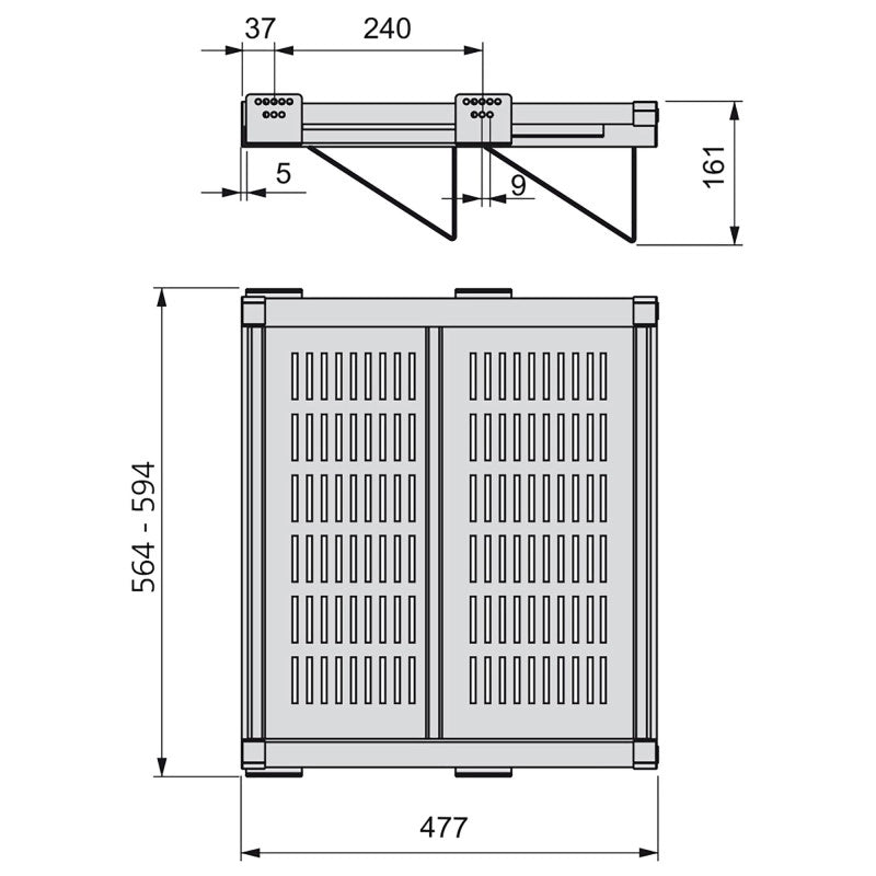 Porta scarpe estraibile laterale per armadi e cabine armadio Quartz, Sinistro, Acciaio, Titanio