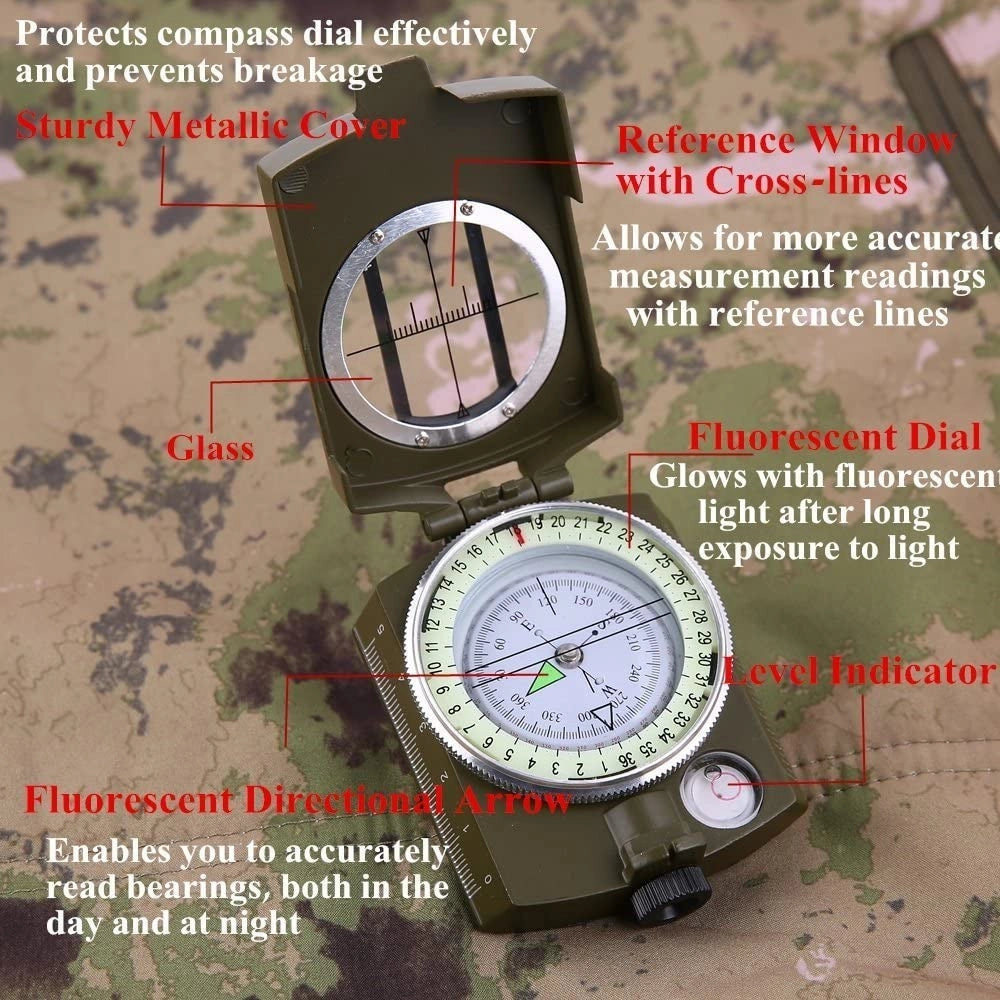 Trade Shop - Bussola Militare Professionale Geologia Multifunzione Da Campeggio Impermeabile -