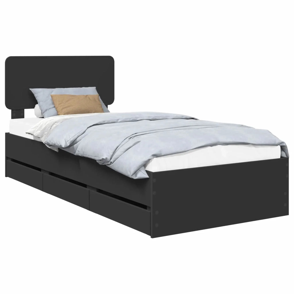 Struttura del letto Nero 90 x 200 cm Legno ingegnerizzato