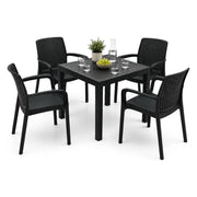 Salottino Outdoor Mataga, set Salotto da Esterno 4 Posti Made in Italy, Nero Antracite