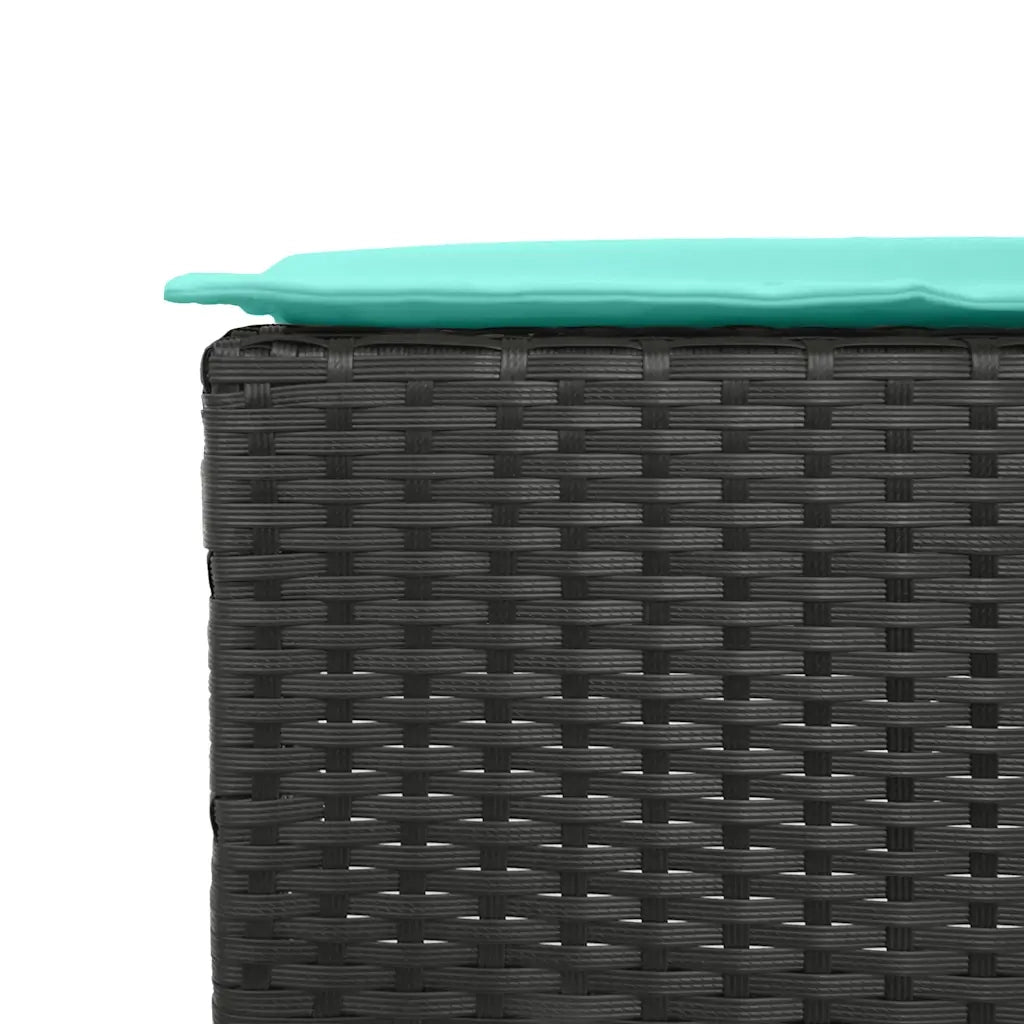 Sgabelli da giardino con Cuscini 2 pz in Polyrattan Nero 368325