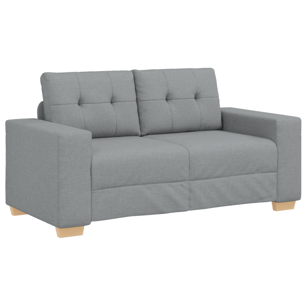 Set di Divani 3 Pezzi con Cuscini Tessuto Grigio Chiaro