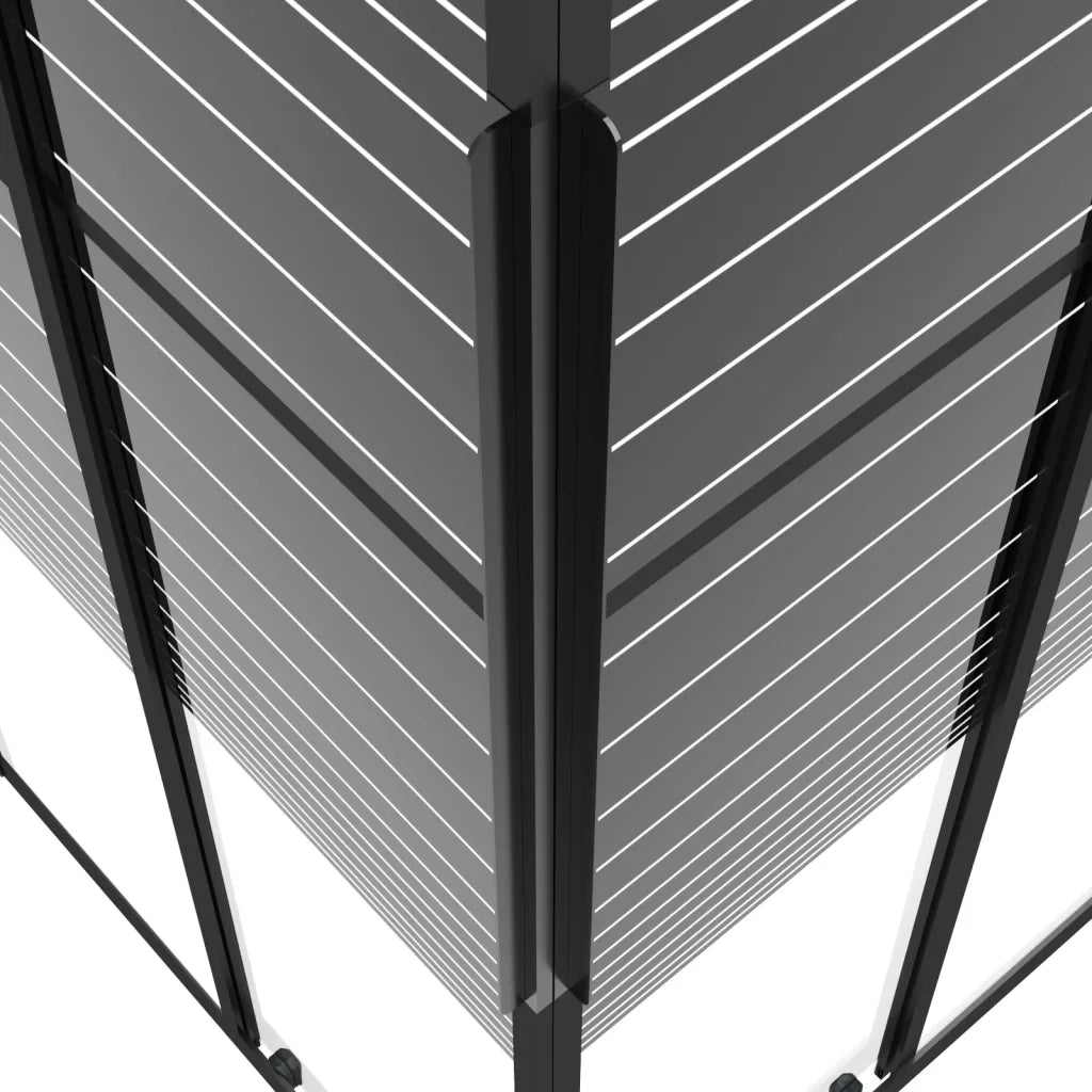 Box Doccia a Righe ESG 90x70x180 cm Nero CFW6973927