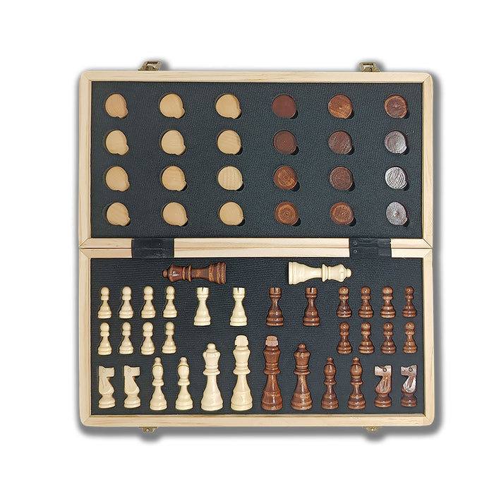 Scacchiera e Dama Magnetica Salvaspazio 2 in 1 da Tavolo 39.8x39.8 cm