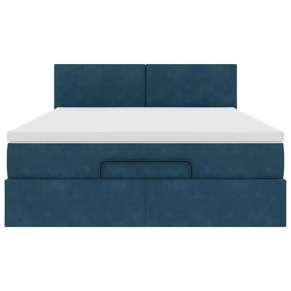 Struttura Letto Pouf con Materasso 140x190 cm in Velluto 3312552