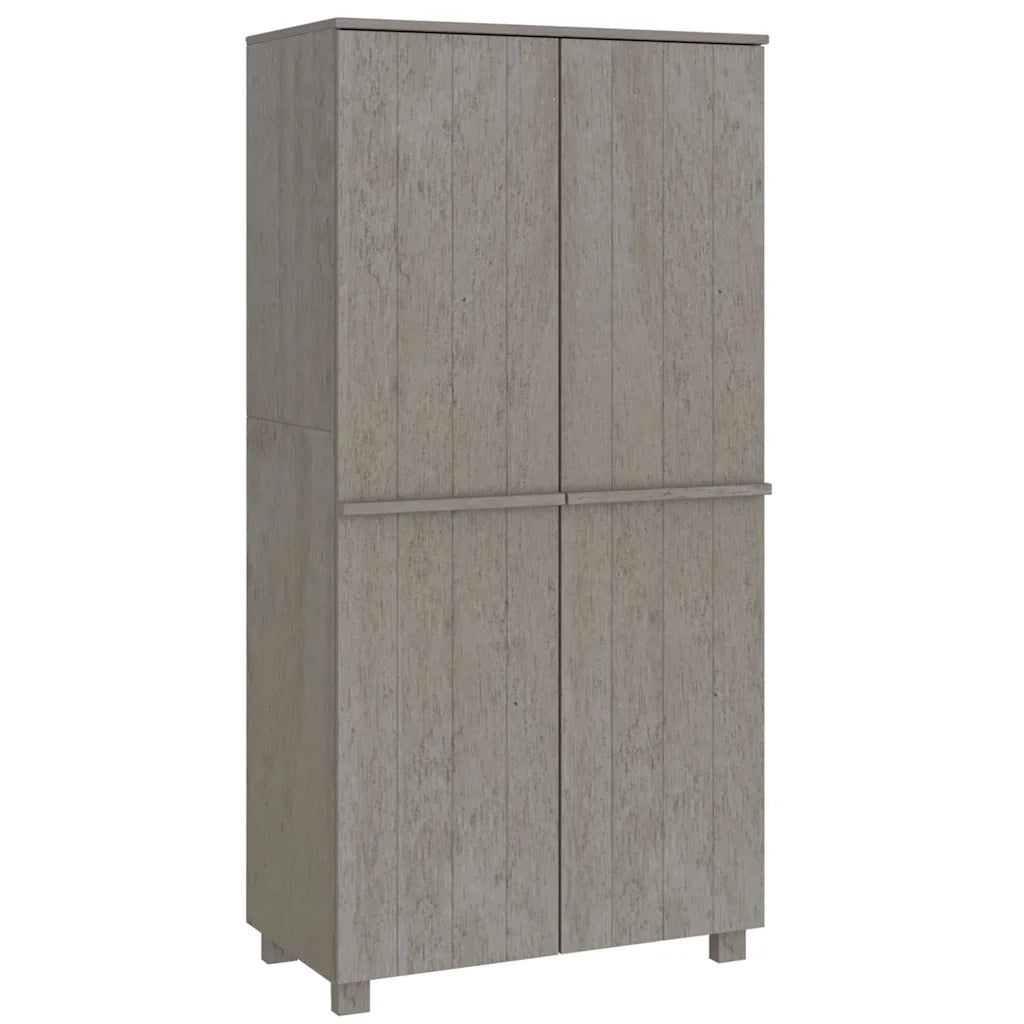 Armadio HAMAR Grigio Chiaro 89x50x180 cm Legno Massello di Pino 340483