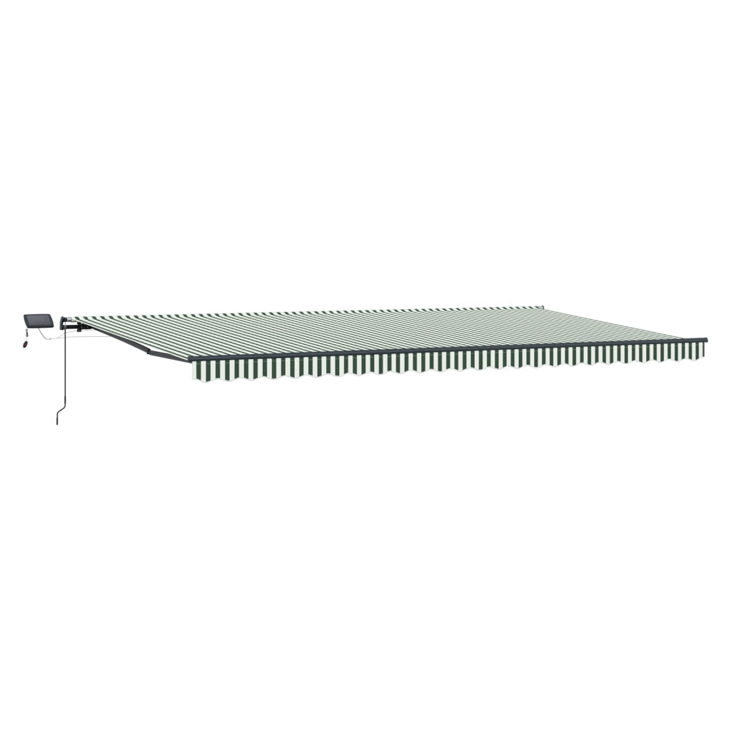 Tenda Manuale Retrattile  con LED Verde e Bianca 600x300 cm