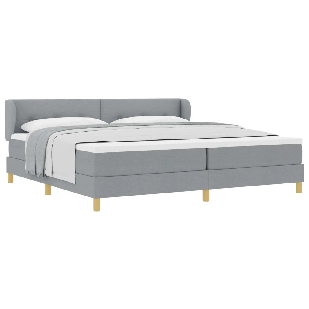 Letto a molle con materasso Grigio chiaro 200 x 200 cm Tessuto 3340234