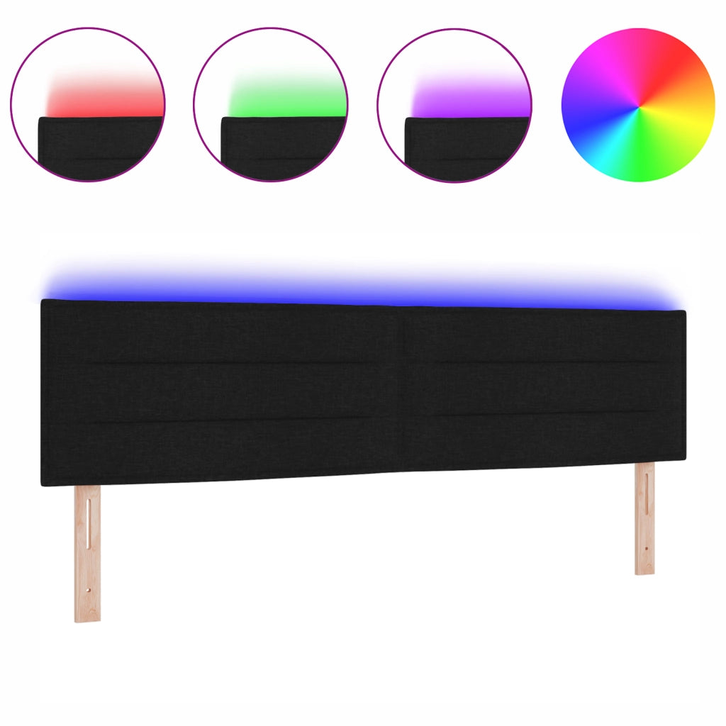 Testiera LED Design Lines Nera 90 cm Tessuto
