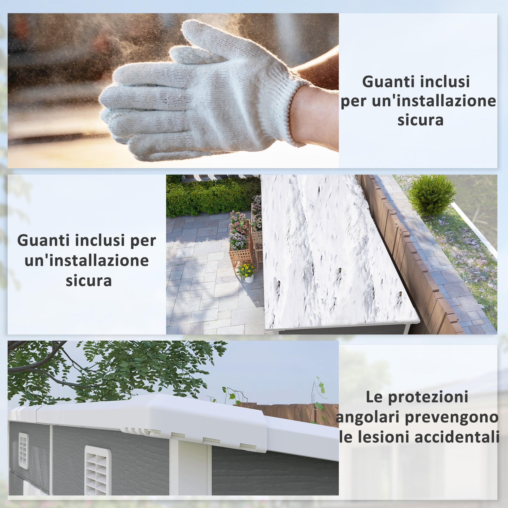 Casetta Box da Giardino 240x130 cm con Pavimento 2 Porte con Blocco e Finestra in Resina Grigio