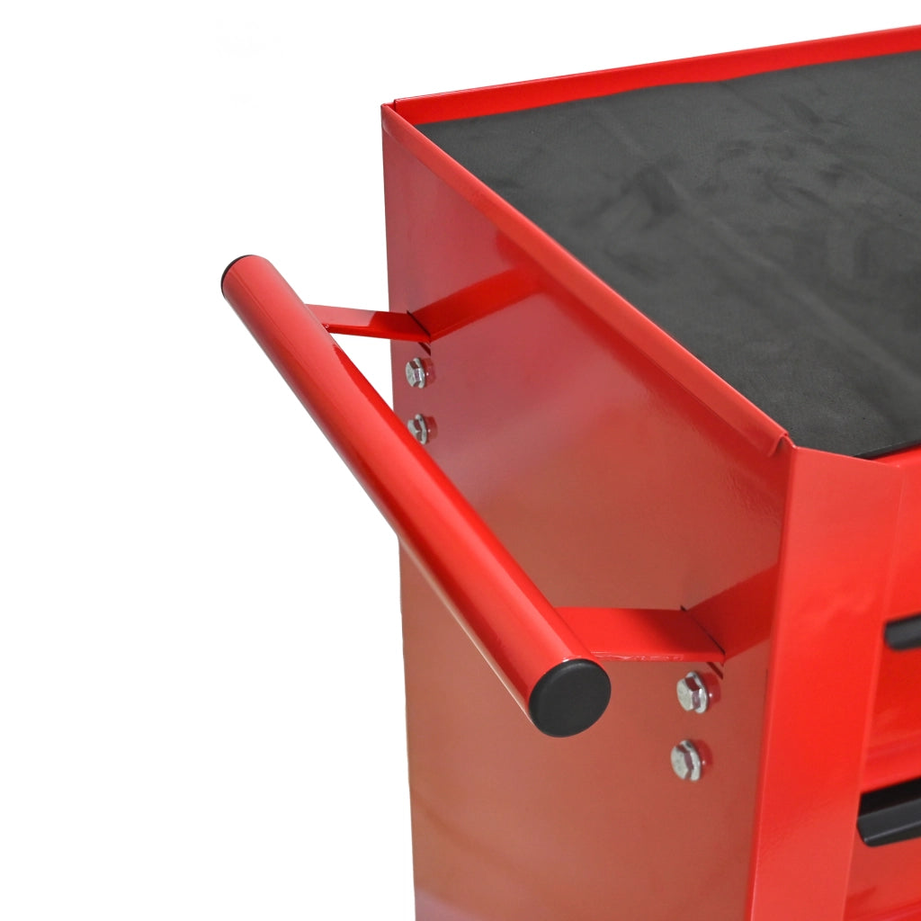 CARRELLO PORTA ATTREZZI 5 CASSETTI 60 x 33 x 77,5 cm Rosso e Nero