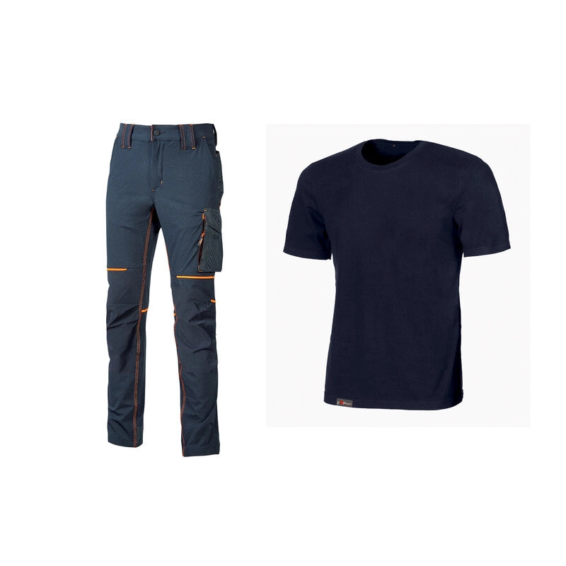 WORKWEAR KIT 2 T-SHIRT+ PANTAL DEEP BLUE TG   L- 1,0 confezione