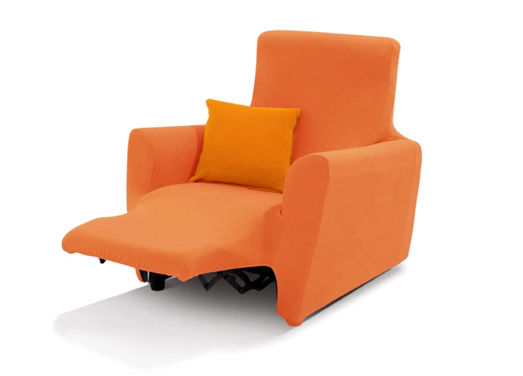 Copripoltrona Reclinabile Easy Long Sofa Cover In Tinta Unita - Poltrona - Arancio 120