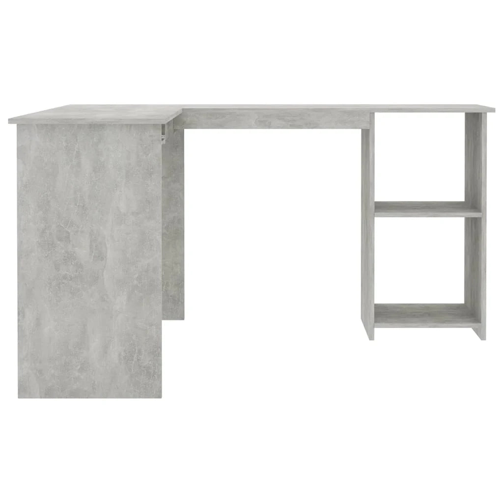 Scrivania tavolo postazione di lavoro mobile per computer scrivania angolare a L legno ingegnerizzato grigio 02_0023684