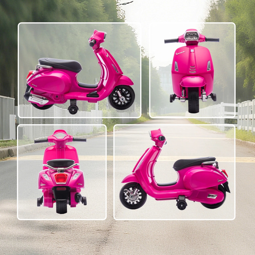 Auto Elettrica Bambini con Ruote di Apprendimento ¨C Zephmum ¨C Rosa 71x37x52 cm