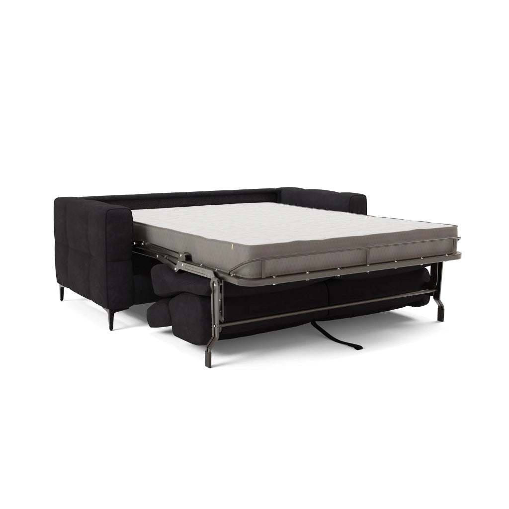 Gardenia Divano letto materasso alto 18 cm con poggiatesta reclinabili e rivestimento impermeabile T02 178 cm (mat. 120x197) nero