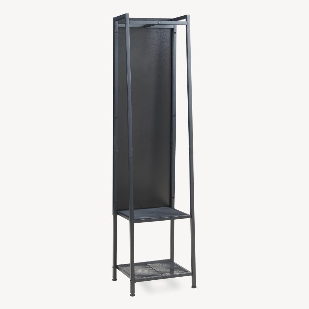 Specchio da Terra Klilbojle con Appendiabiti 160 x 40 x 35 cm - Nero [en.casa]